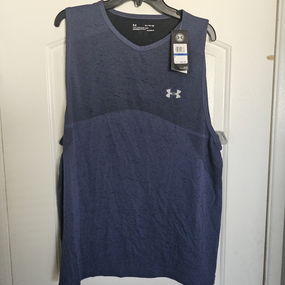 Men's Under Armour v neck Seamless Sleeveless t shirt tank top